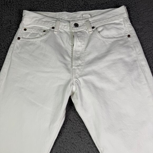 Vintage Levis Jeans Mens 31x30 White Denim 501 XX Classic Straight 90s Y2K USA - Picture 1 of 15